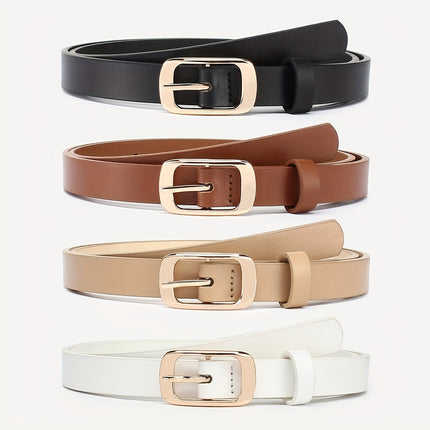 4-Pack Stylish Faux Leather Belts