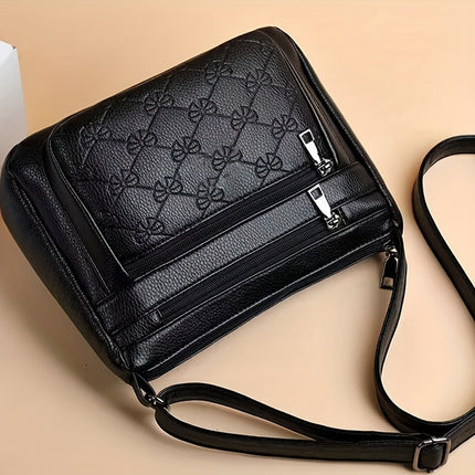 Quilted Faux Leather Crossbody Bag