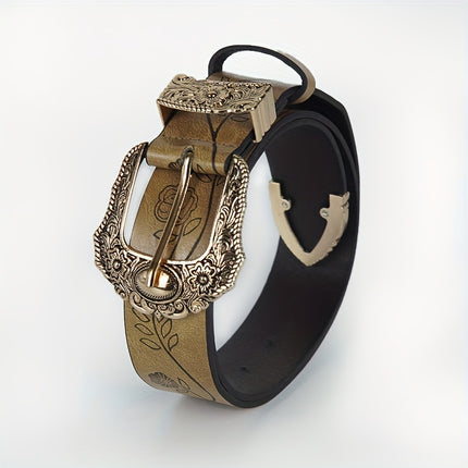Retro Carved Flower Women's Belt