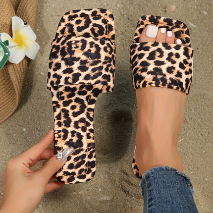 Women's Leopard Print Flat Slippers