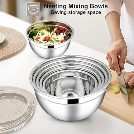 14-Piece Stainless Steel Mixing Bowl Set
