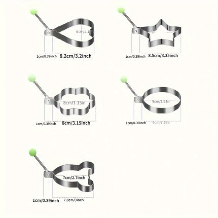 5-Pack Stainless Steel Egg Molds