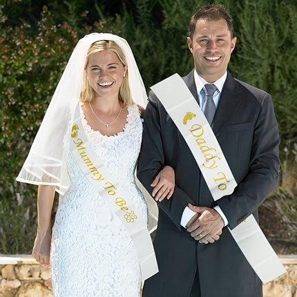 'Mom & Dad' Canvas Sash Set – Gender Reveal Essentials