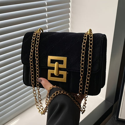 Elegant Quilted Velvet Shoulder Bag