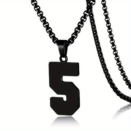 Men's Sports Number Pendant Necklace