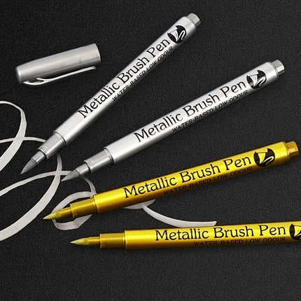Metallic Brush Marker Set for Crafts