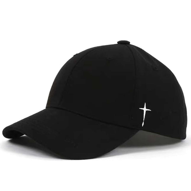 Solid Color Cross Embroidery Baseball Cap
