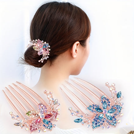 Alloy Diamond Insert Hair Comb – Elegant Ponytail Holder