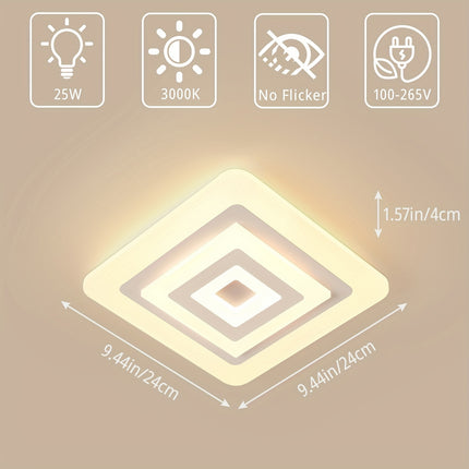 Amansour Modern LED Ceiling Light - Square Acrylic Design