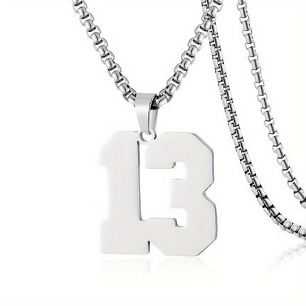 Men's Sports Number Pendant Necklace