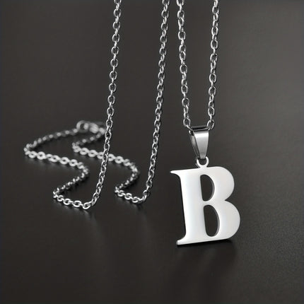 Minimalist Alphabet Stainless Steel Necklace