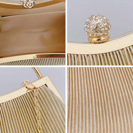 Glamorous Golden Diamond Evening Clutch