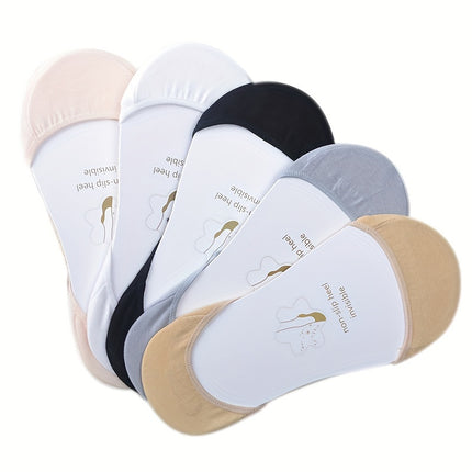 Women's Invisible Anti-Slip Boat Socks (5 Pairs)