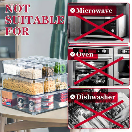7/14pcs BPA-Free Stackable Fridge Bins