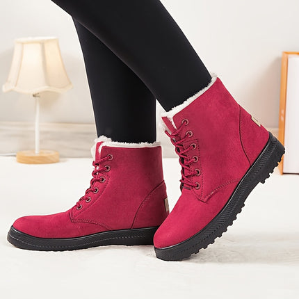 Warm Faux Fur Lace-Up Boots