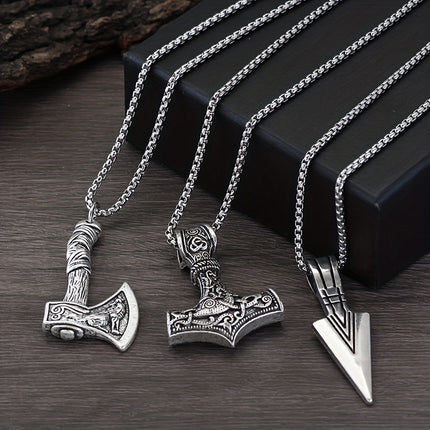 Men's Viking Pendant Necklace Set