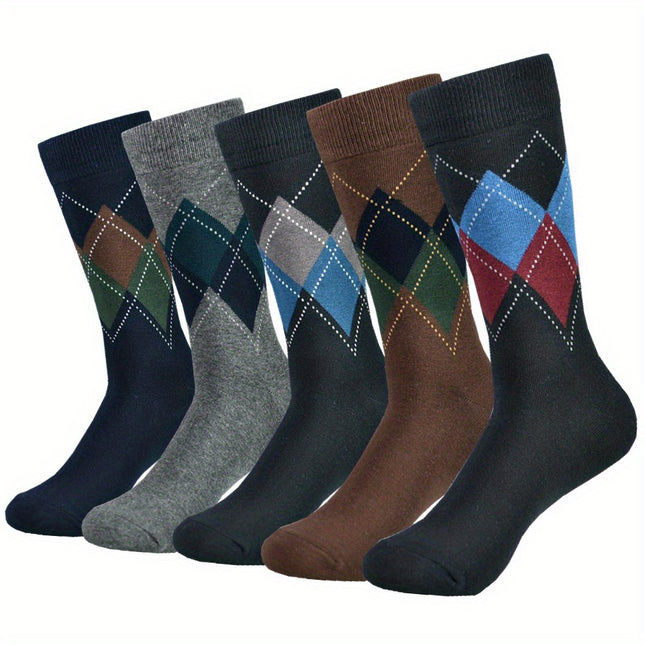 Men's Colorblock Rhombus Crew Socks