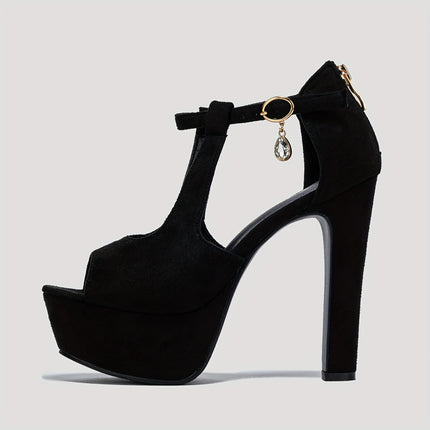 Peep Toe Block Heel Sandals