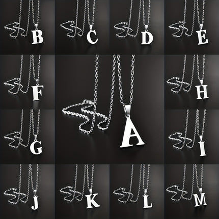 Minimalist Alphabet Stainless Steel Necklace