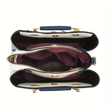 Chic Colorblock Handbag – Stylish, Versatile, Everyday Essential - Monti Bargains