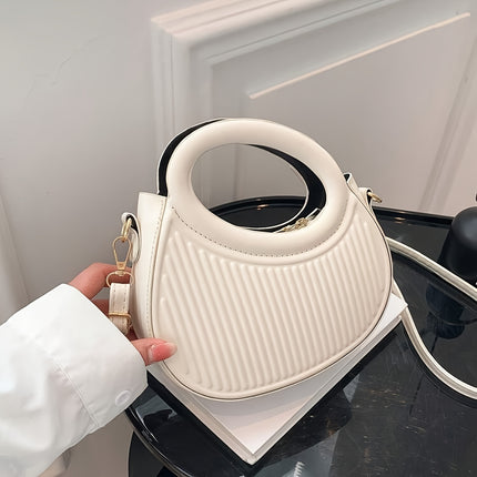 Black Striped Embossed Crossbody Bag