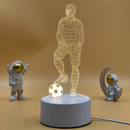 3D Football Player LED Table Lamp – Bedside Night Light