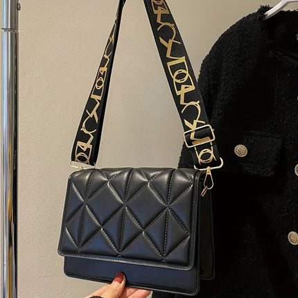 Rhombus Embossed Crossbody Bag