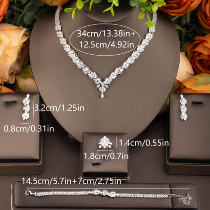 Luxurious Leaf Wedding Jewelry Set