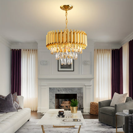 Elegant 3-Tier Crystal Chandelier - Modern Flush Mount