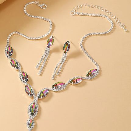 Rhinestone & Pink Diamond Bridal Set
