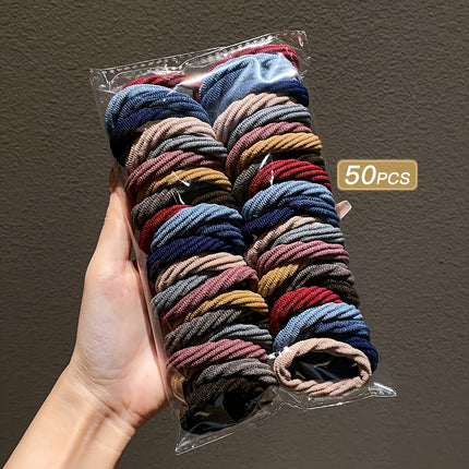 50pcs High-Elastic Sports Hair Ties