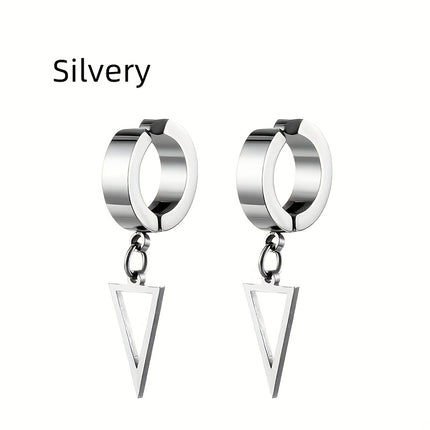 Triangle Pendant Ear Clips Set