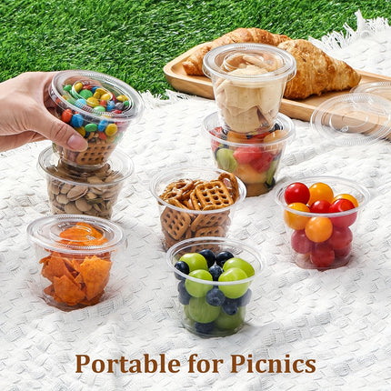 20/40pcs 9oz Clear Disposable Plastic Cups with Lids