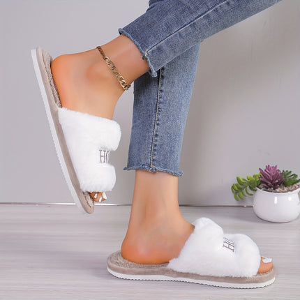 Women's Cozy "HOME" Plush Slippers