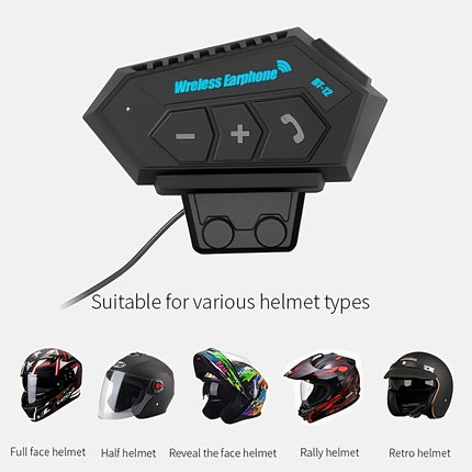 BT12 Motorcycle Helmet Wireless Headset - Handsfree Music & Call