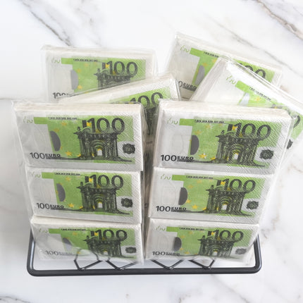 3-Pack 100 Euro Printed Napkins