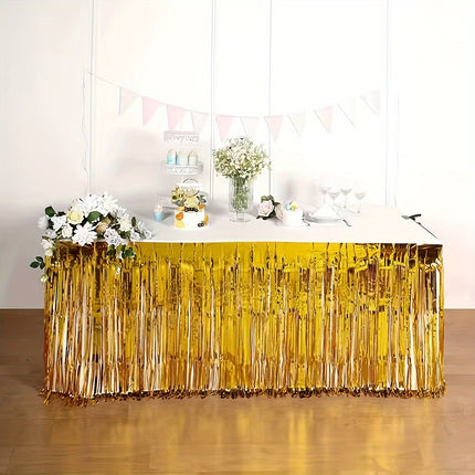 1pc Golden Tassel Table Skirt