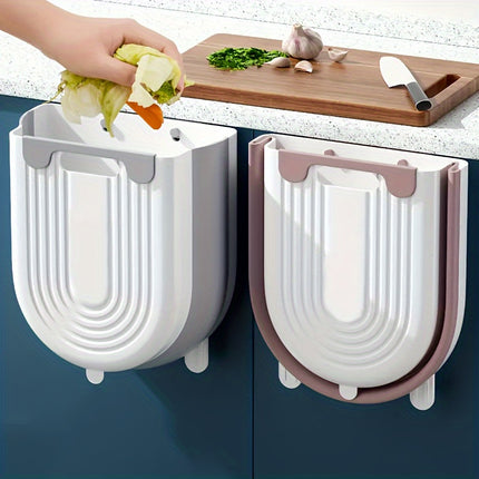 Space-Saving Foldable Trash Can with Cabinet Hook