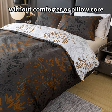 Luxury Floral Print Duvet Cover Set - Soft & Cozy Bedding