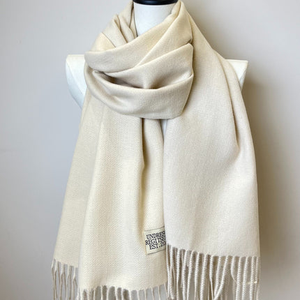 Double-Sided Two-Color Tassel Scarf