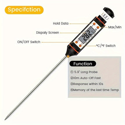 Instant Read Digital Thermometer - Perfect for BBQ & Baking