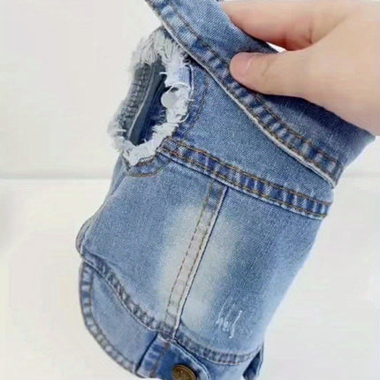 Stylish Dog Denim Vest - Monti Bargains