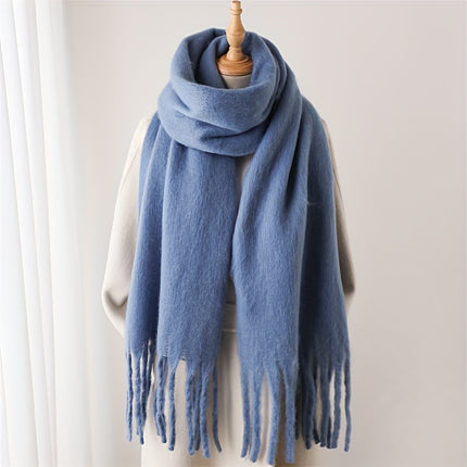 Luxurious Cream Tassel Scarf for Women