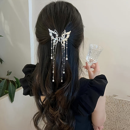 Elegant Butterfly Tassel Braided Hair Clip