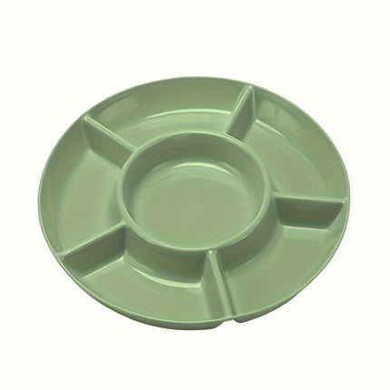 6-Compartment Round Snack Plate: Perfect for Parties