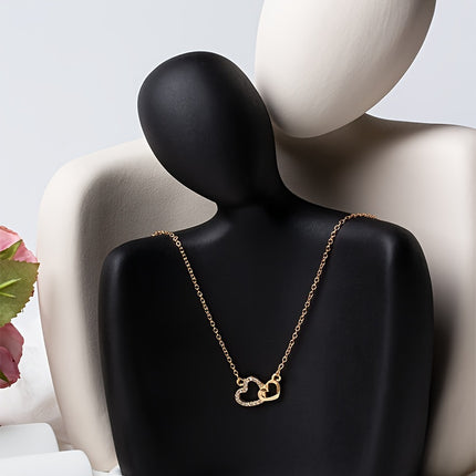 Elegant Heart Rhinestone Necklace