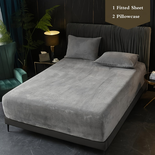Luxury Velvet Fitted Sheet Set – Ultra-Soft Comfort