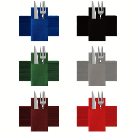 Elegant Disposable Napkins with Flatware Pocket for Celebrations