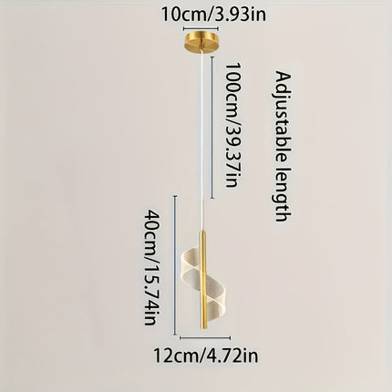 Chic Golden Pendant Light – Adjustable Height & 3-Color Changing