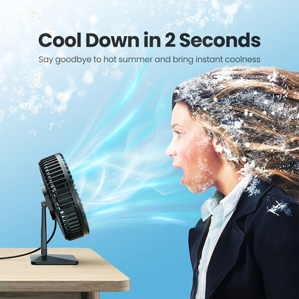 Compact USB Desk Fan – Quiet, Powerful, 3-Speed Cooling